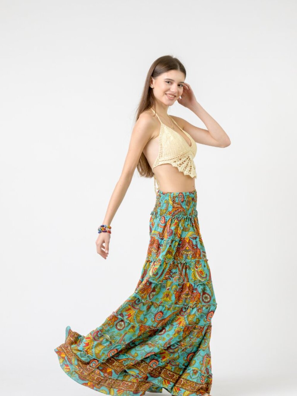 22.) Rhea Layered Print Ruffle Skirt (Assorted) - Picture 11 of 15